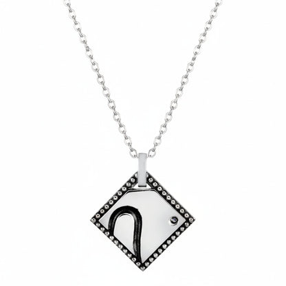 Women's Cubic Zirconia Half Heart Best Friend Stainless Steel Necklace - 18"