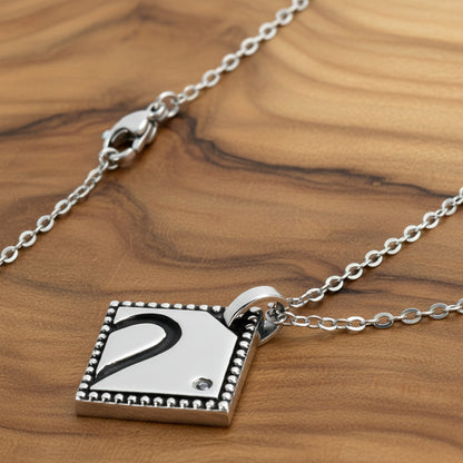 Women's Cubic Zirconia Half Heart Best Friend Stainless Steel Necklace - 18"
