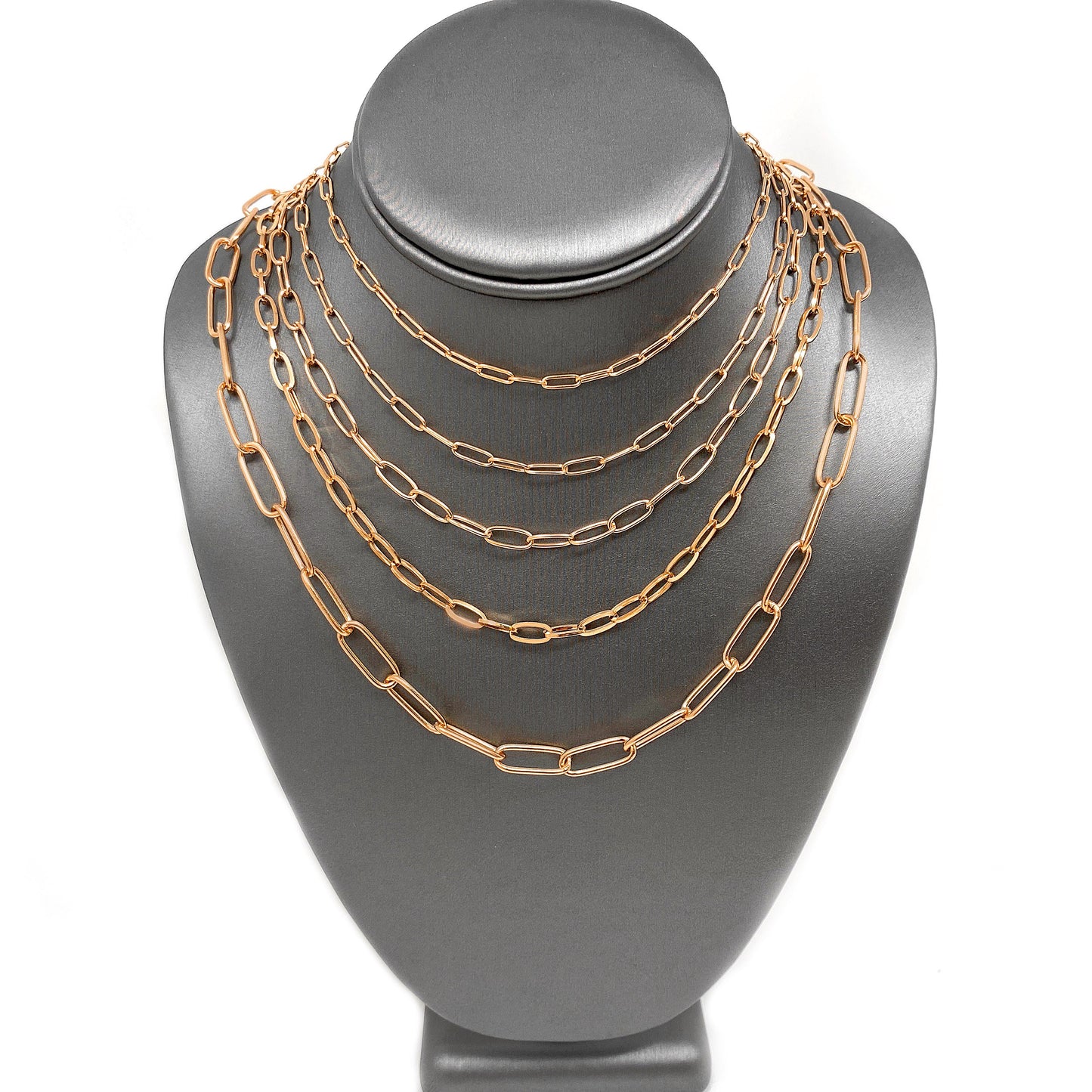 ELYA Flat Square Medium 5mm Paperclip Chain Necklace - 28"