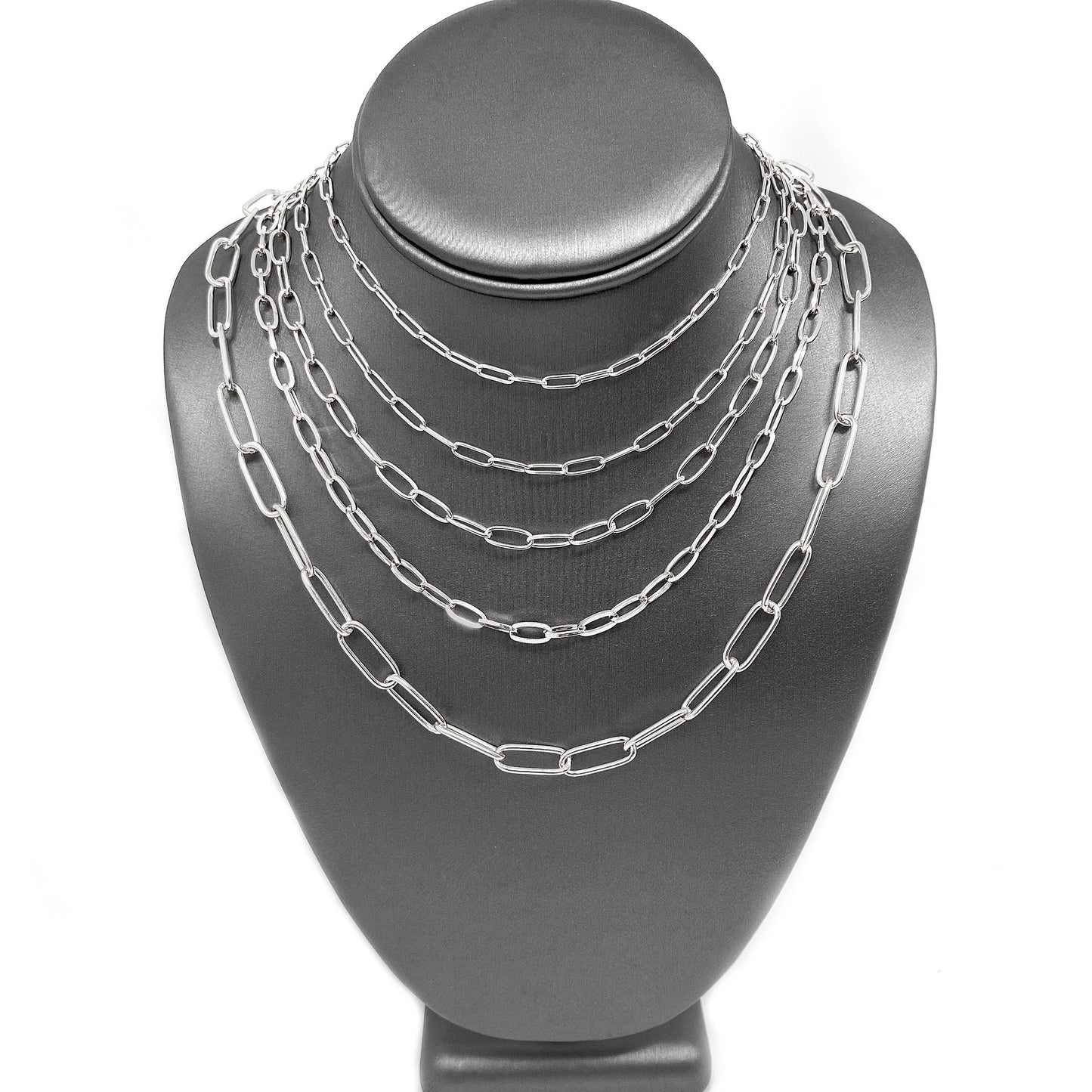 ELYA Flat Square Medium 5mm Paperclip Chain Necklace - 28"