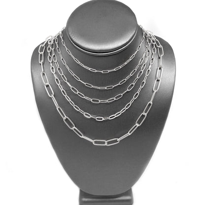ELYA Flat Square Medium 5mm Paperclip Chain Necklace - 28"