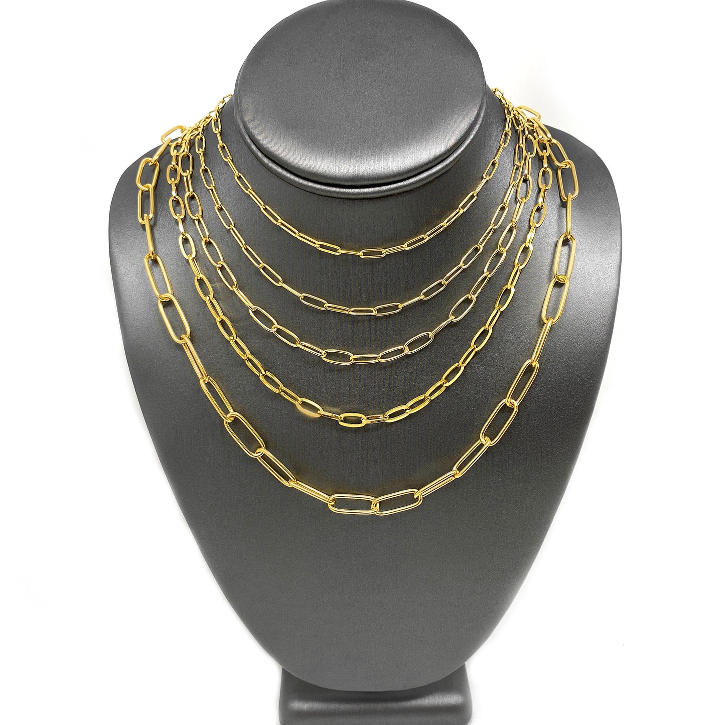 ELYA Flat Square Medium 5mm Paperclip Chain Necklace - 28"