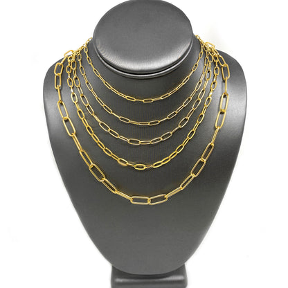 ELYA Flat Square Medium 5mm Paperclip Chain Necklace - 28"