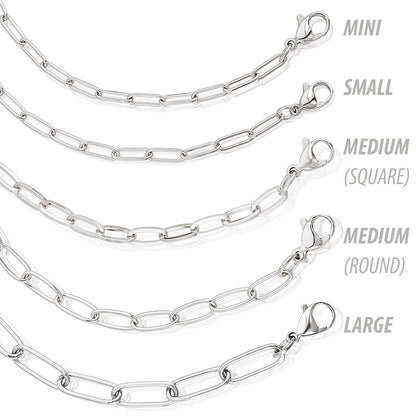 ELYA Flat Square Medium 5mm Paperclip Bracelet - 8.5"