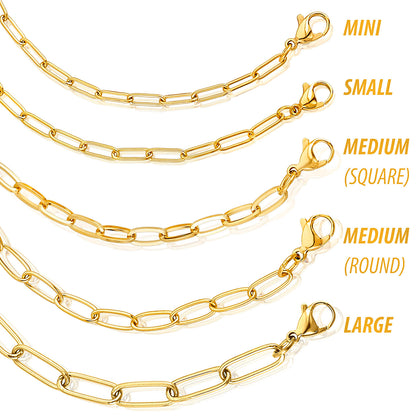 ELYA Flat Square Medium 5mm Paperclip Bracelet - 8.5"