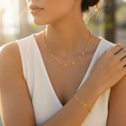 ELYA Flat Square Medium 5mm Paperclip Bracelet - 8.5"