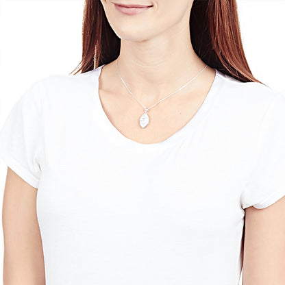 ELYA Women's Colored Cubic Zirconia Halo Sterling Silver Necklace