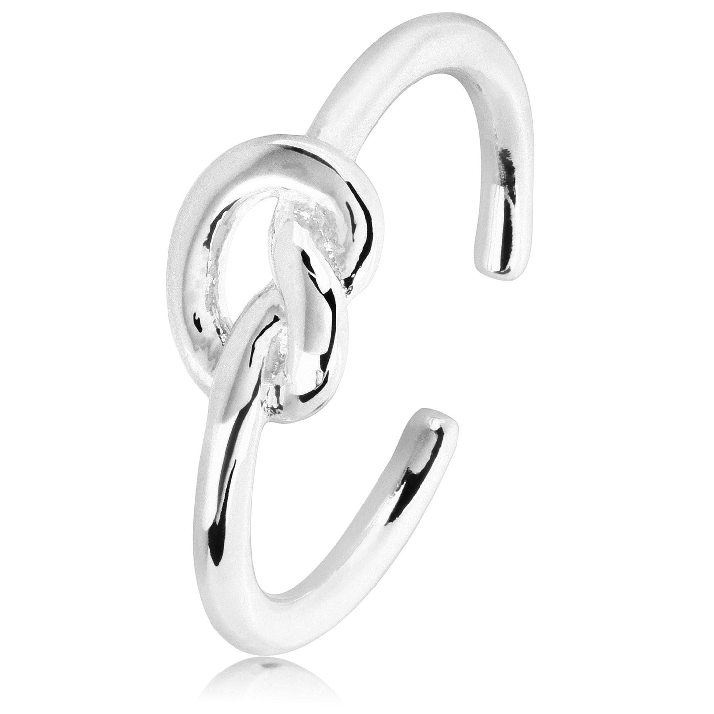 ELYA Polished Love Knot Stainless Steel Open Ring