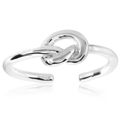 ELYA Polished Love Knot Stainless Steel Open Ring