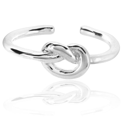 ELYA Polished Love Knot Stainless Steel Open Ring