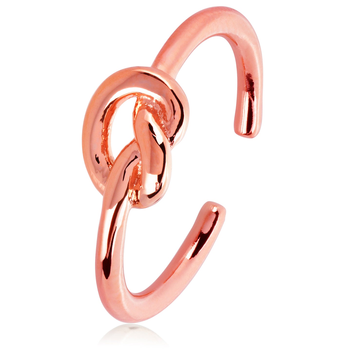 ELYA Polished Love Knot Stainless Steel Open Ring