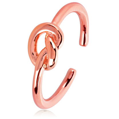 ELYA Polished Love Knot Stainless Steel Open Ring