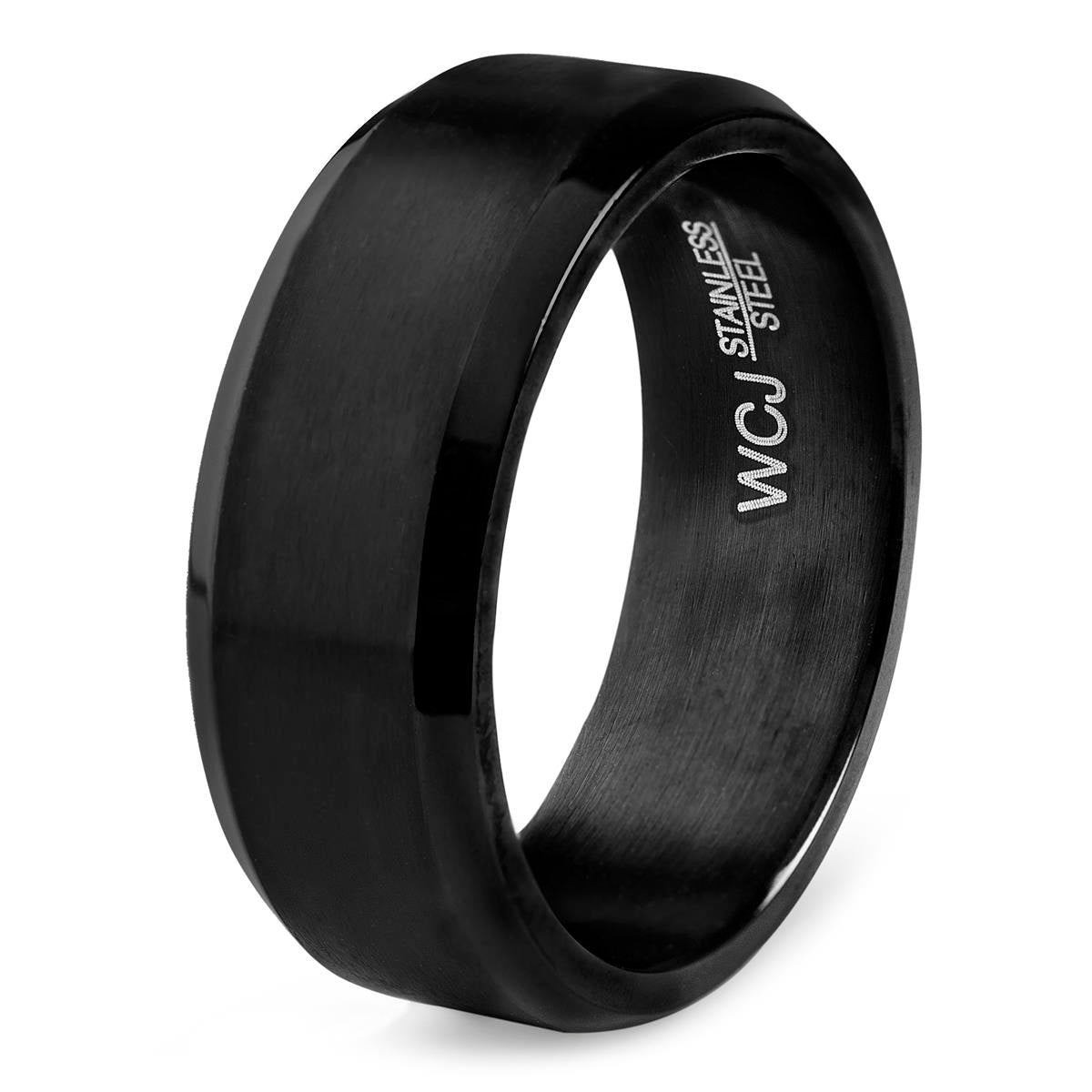 Crucible Jewelry Men's Stainless Steel Brushed and Polished Ring