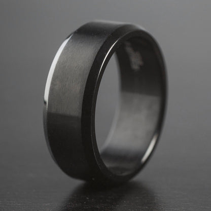 Men's Stainless Steel Brushed and Polished Ring