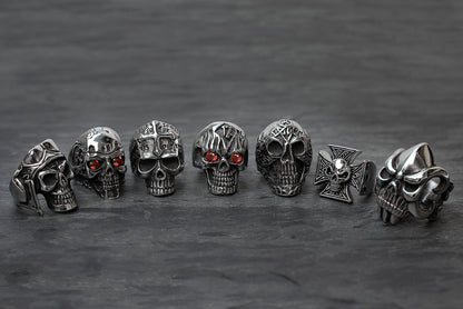 Men's Stainless Steel Antiqued Finish Celtic Skull Ring
