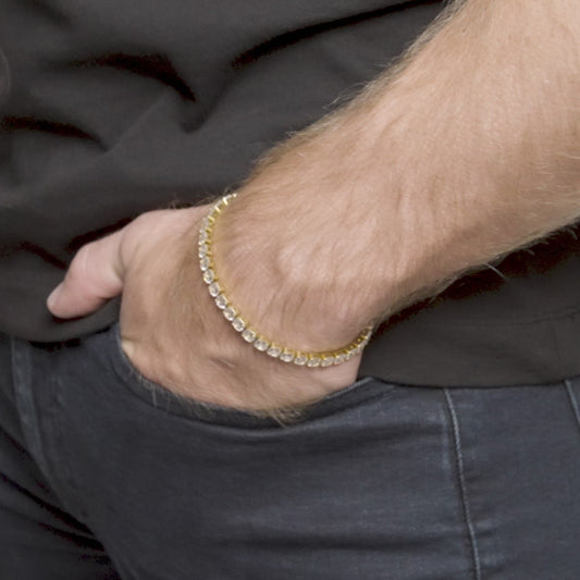 18k Gold Plated 5mm Simulated Diamond Tennis Bracelet