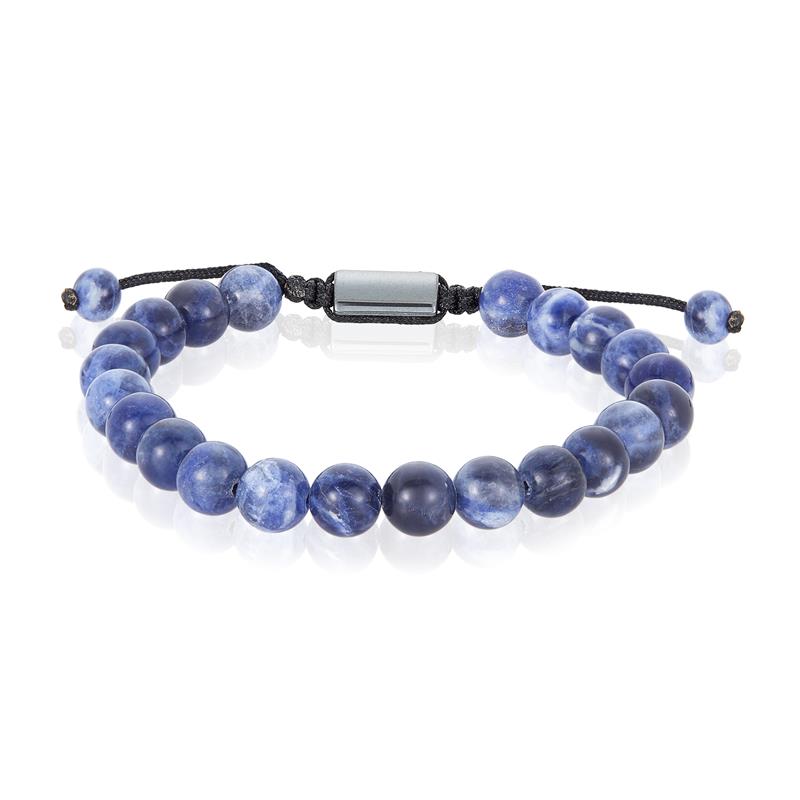 Sodalite Natural Stone 8mm Beads on Adjustable Cord Tie Bracelet