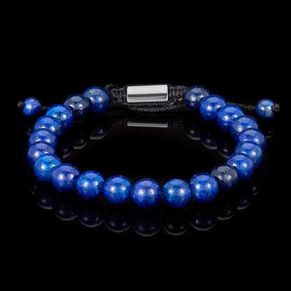 Crucible Los Angeles Lapis Lazuli Natural Stone 8mm Beads on Adjustable Cord Tie Bracelet