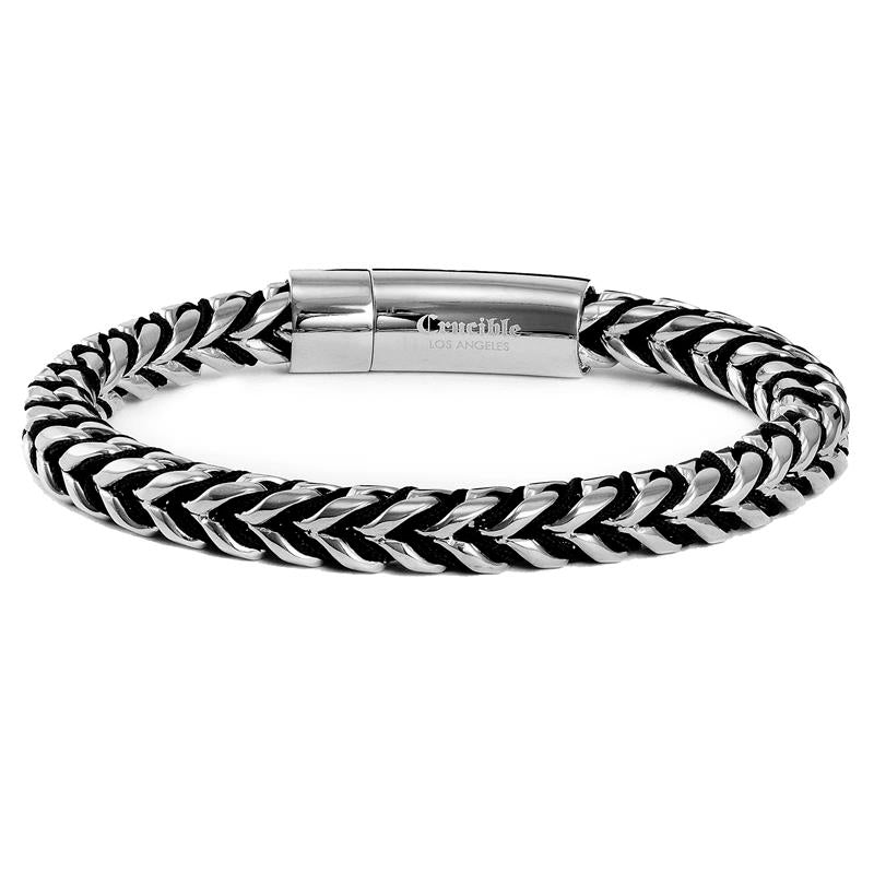 Crucible Los Angeles Polished 8mm Stainless Steel Franco Chain Bracelet