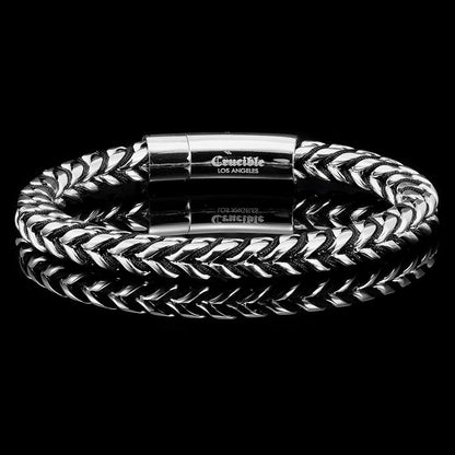 Crucible Los Angeles Polished 8mm Stainless Steel Franco Chain Bracelet
