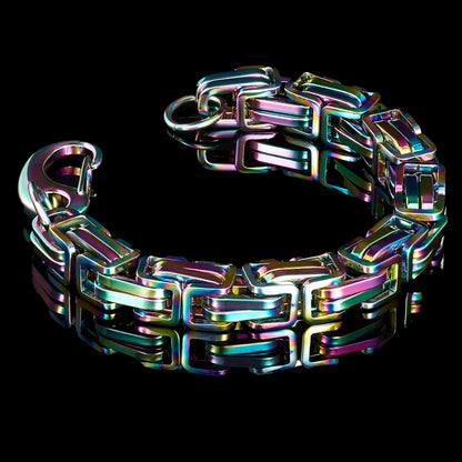 Stainless Steel Byzantine Chain Bracelet 11mm Wide
