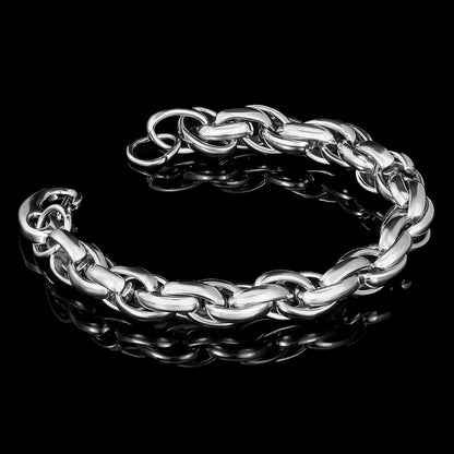 Stainless Steel Rope Chain Bracelet 11mm Wide