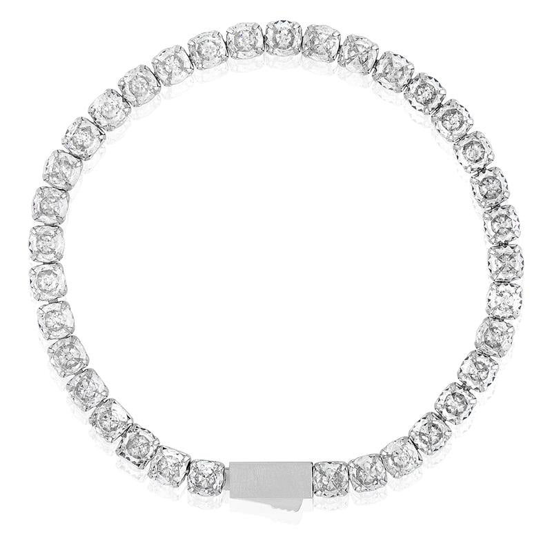 Silver 5mm Simulated Diamond Tennis Bracelet