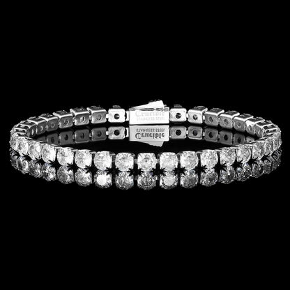Crucible Los Angeles 5mm Simulated Diamond Silver Tennis Bracelet