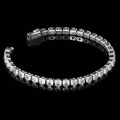 Crucible Los Angeles 5mm Simulated Diamond Silver Tennis Bracelet