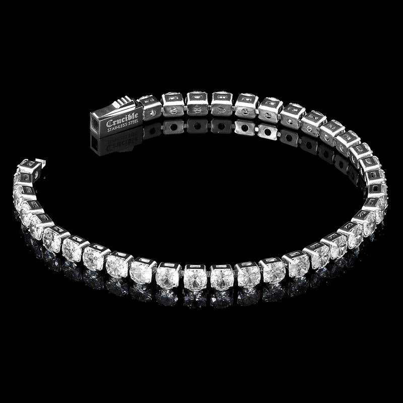 Silver 5mm Simulated Diamond Tennis Bracelet