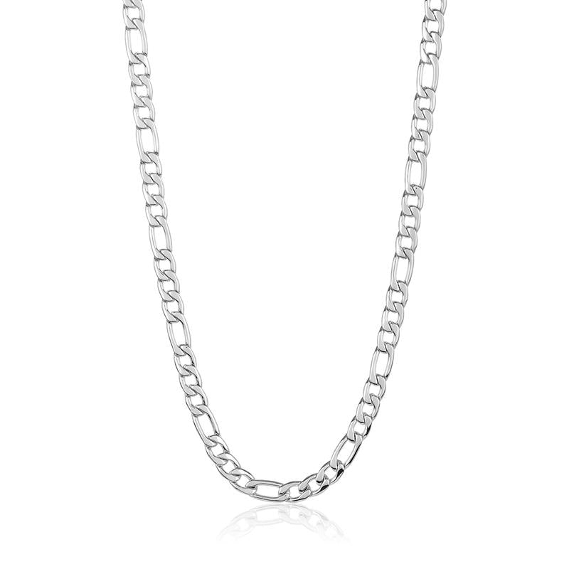 Crucible 8mm Stainless Steel Figaro Chain Bracelet and Necklace Set