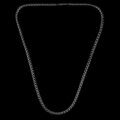 Crucible Los Angeles Matte Finish Stainless Steel Box Chain with Black Nylon Cord - 26"