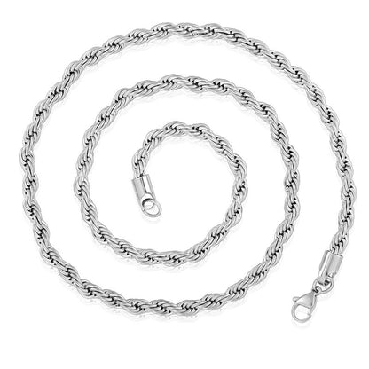 6mm Stainless Steel Rope Chain 26 Inches