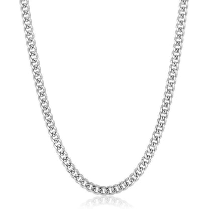 Crucible Los Angeles 7mm Stainless Steel Rounded Curb Chain 26 Inches