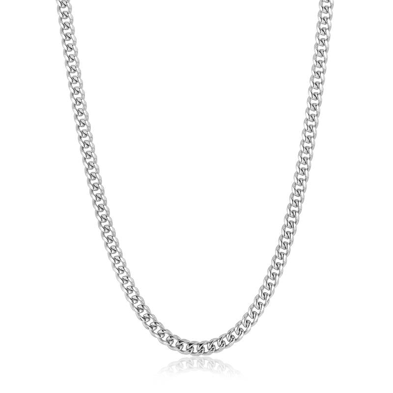 7mm Stainless Steel Rounded Curb Chain 26 Inches