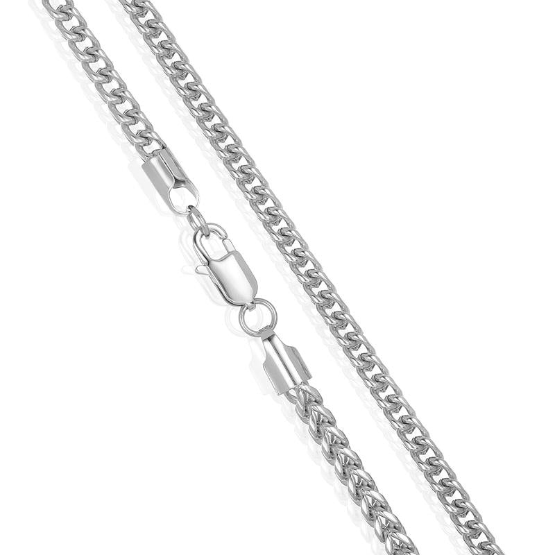 5mm Stainless Steel Rounded Franco Chain 24 Inches