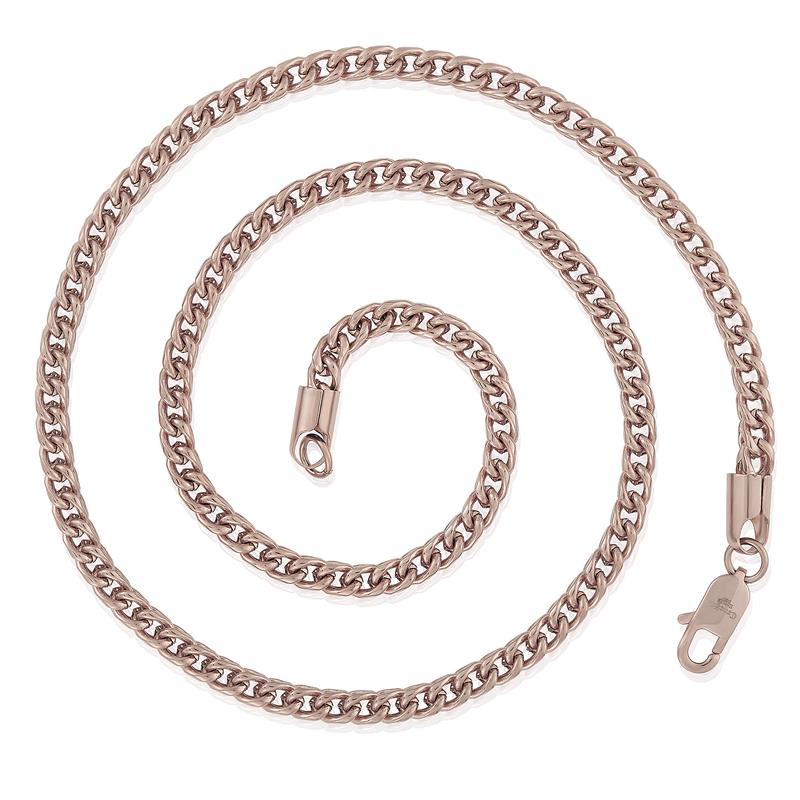 Crucible Los Angeles 5mm Stainless Steel Rounded Franco Chain 24 Inches