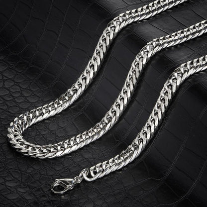 Crucible Los Angeles Polished Stainless Steel 10mm Curb Chain - 20" to 24"
