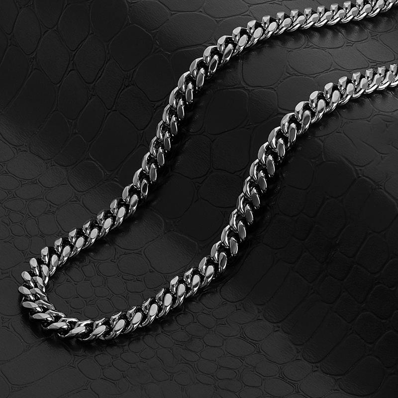 Crucible Los Angeles Polished Stainless Steel 9mm Curb Chain - 20" to 24" - 3 Colors