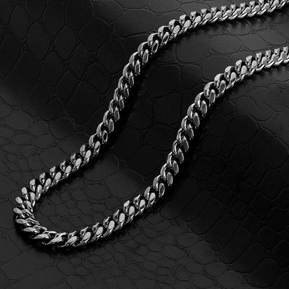 Crucible Los Angeles Polished Stainless Steel 9mm Curb Chain - 20" to 24" - 3 Colors