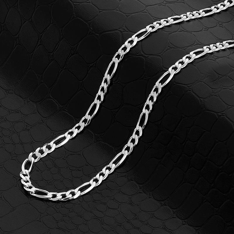 Crucible Los Angeles Polished Stainless Steel 5mm Figaro Chain - 20" to 30"